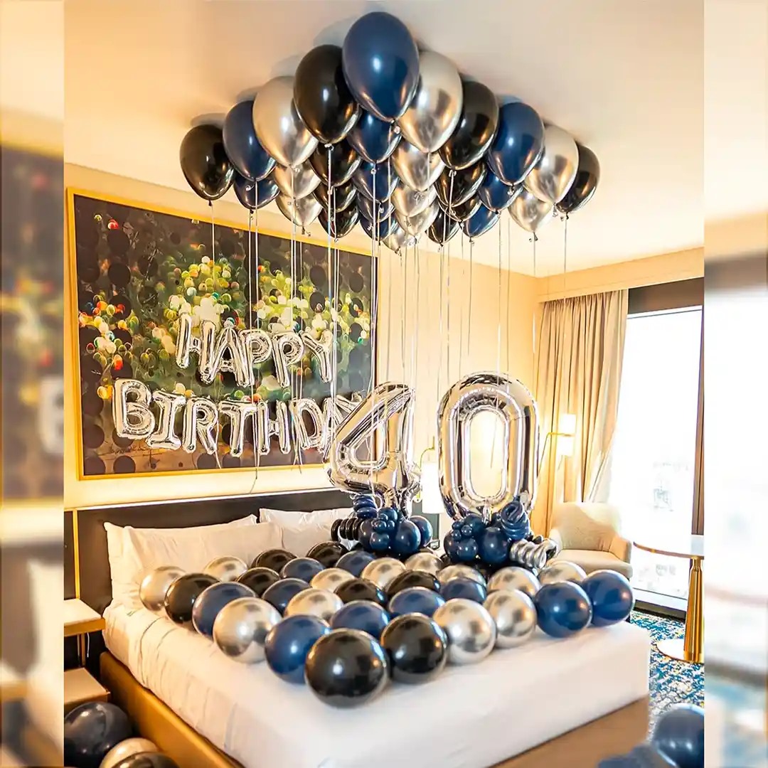 Happy Birthday Blue and Black Decoration