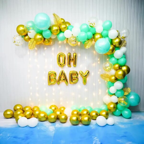 Green and Gold Baby Shower Decor