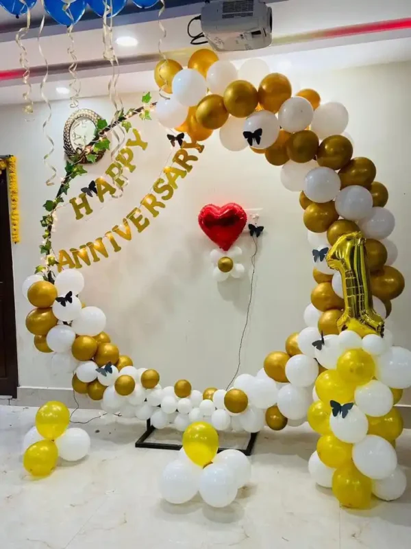 White and Gold Enchantment Anniversary Decoration - Image 6