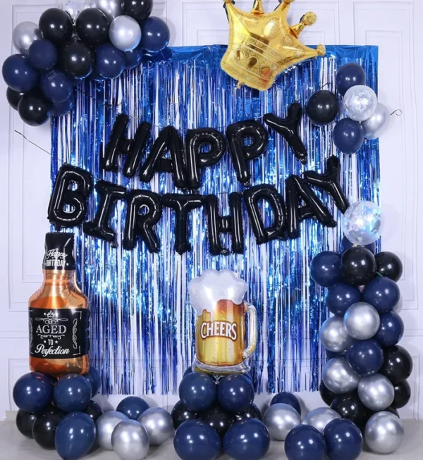 Happy Birthday Blue and Black Decoration - Image 7