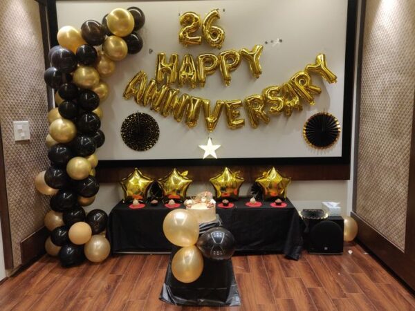 Gold and Black Anniversary Decor - Image 4