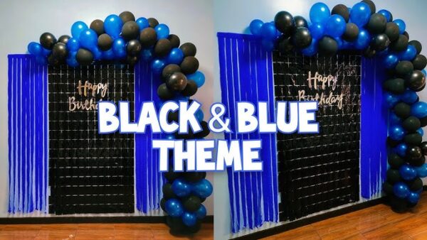 Happy Birthday Blue and Black Decoration - Image 4