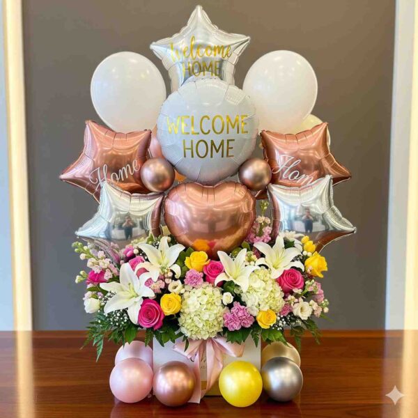 Welcome Home Balloon & Flowers Box - Image 5