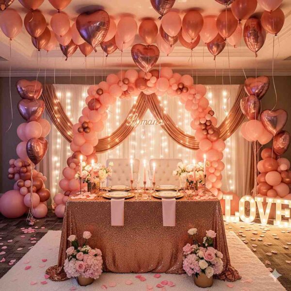 Rose Gold Romance Room Decor - Image 11