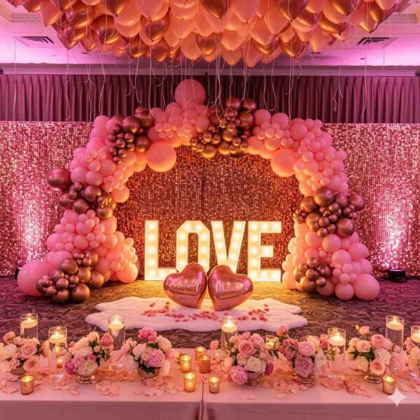 Rose Gold Romance Room Decor - Image 13