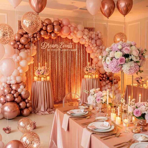 Rose Gold Romance Room Decor - Image 16