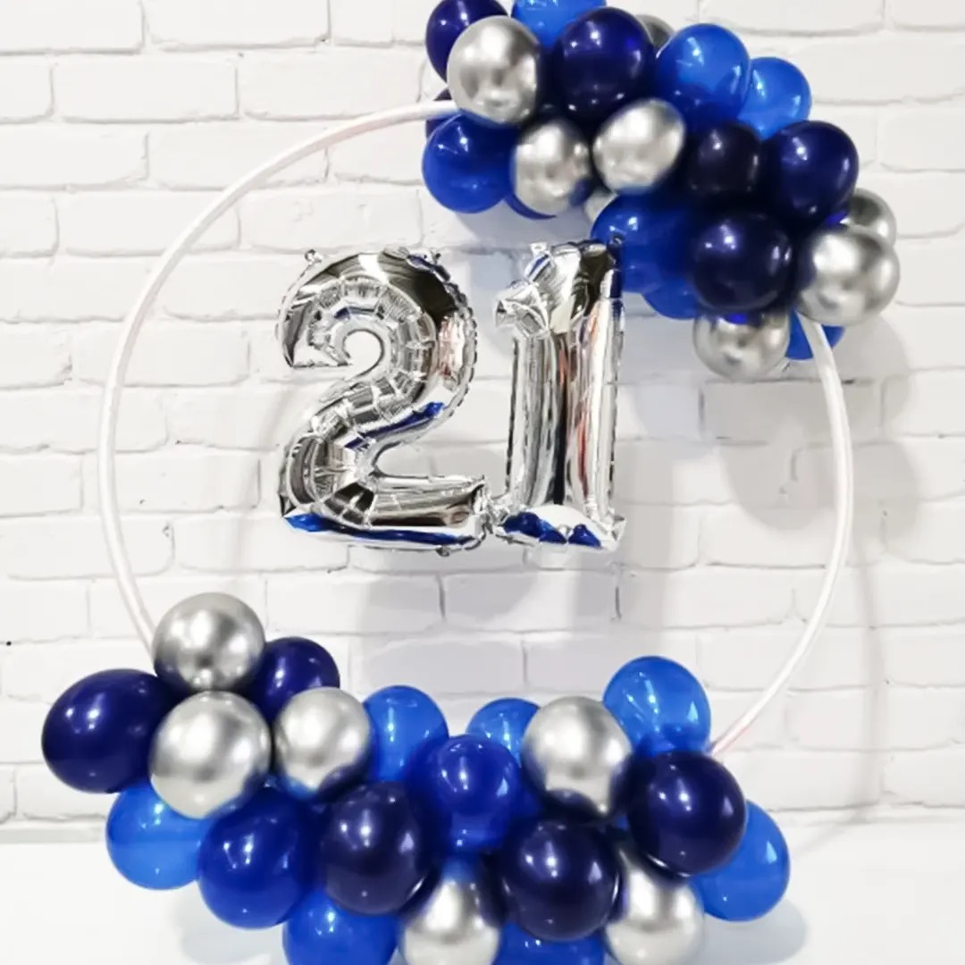 Blue Themed Ring Balloon Bouquet