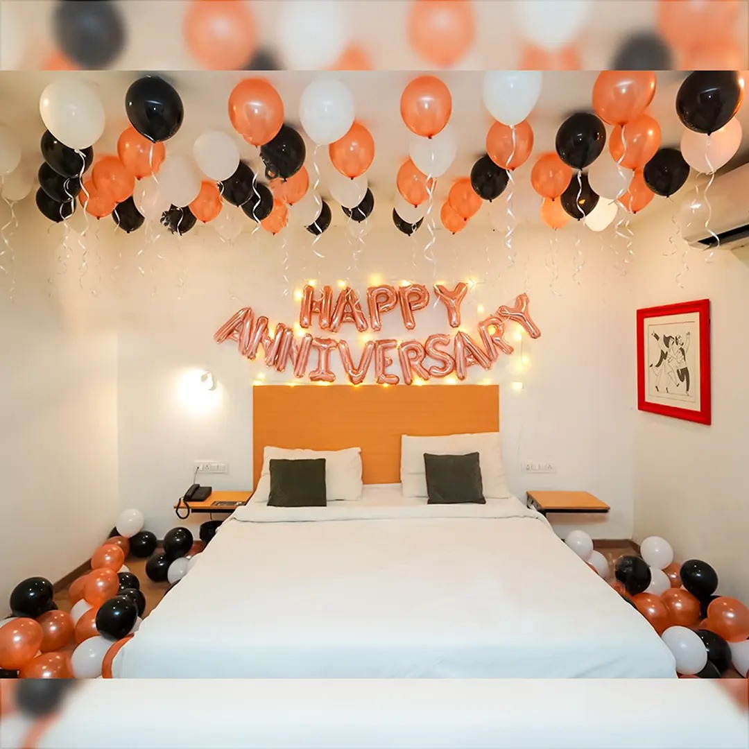 Rose Gold And Black Anniversary Surprise