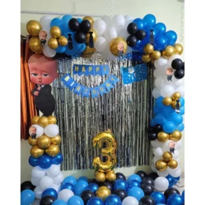 Blue Themed Ring Balloon Bouquet
